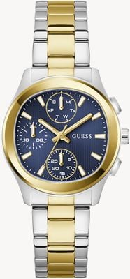 Guess バーディー マルチファンクション (36mm) ブルー ダイヤル / ツートン ステンレススチール ブレスレット GW1031L3