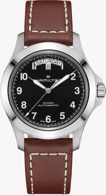 Hamilton Khaki Field King Day-Date Auto (40mm) Black Sunray Dial / Brown Leather Strap H64475531