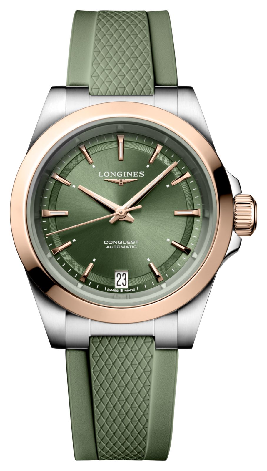 LONGINES Conquest automatique (34 mm) cadran vert / bracelet montre
