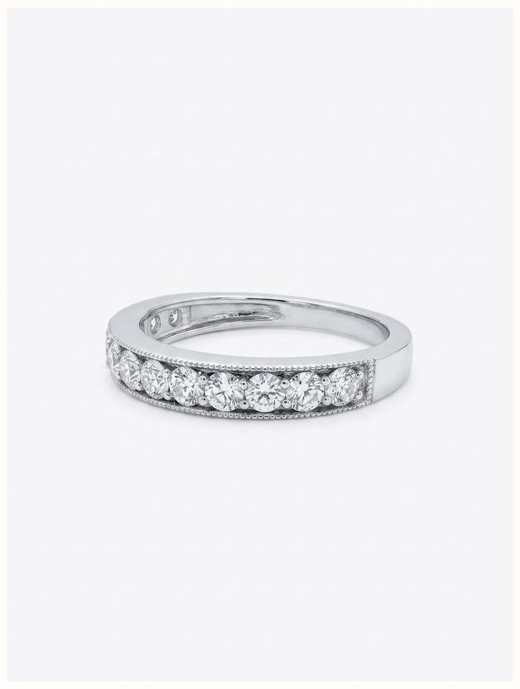 0.75ct Natural Diamond Princess Cut Platinum Half Eternity Ring JM3524 - widok alternatywny 2