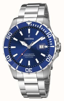 Festina мужские | синий циферблат | браслет из нержавеющей стали | автоматические часы F20531/3