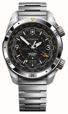 Victorinox Air Pro Automatic GMT (43 mm) quadrante nero / bracciale in acciaio inossidabile 242004