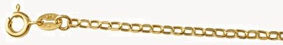 Allied Gold Semi Hollow Diamond-Cut Oval elcher 19" 1.75mm 9ct Yellow Gold Chain HOBD-175-9Y-18