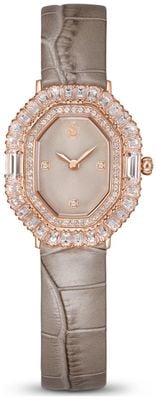 Swarovski Matrix Octagon (25 mm) taupe zonnestraallak / taupe lederen band 5755686