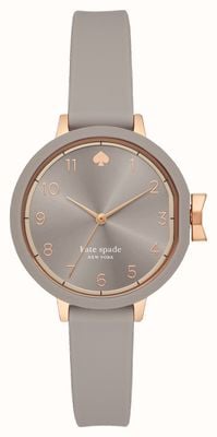 Kate Spade Park Row (34 mm) grijze wijzerplaat / grijze siliconen band KSW1519