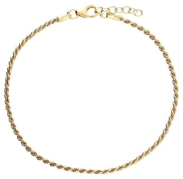James Moore & Co Gold Plated 18" Twist Rope Chain H4820-46 Jewellery
