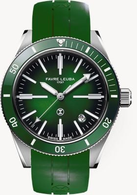 Favre Leuba Deep Raider Renaissance Automatic (40mm) Green Fumé Dial / Green Rubber Strap 00.20308.101.03.303