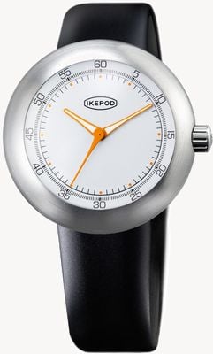 IKEPOD Megapod walter m005 (46 mm) mostrador branco / pulseira de silicone preta M005-SI-LB