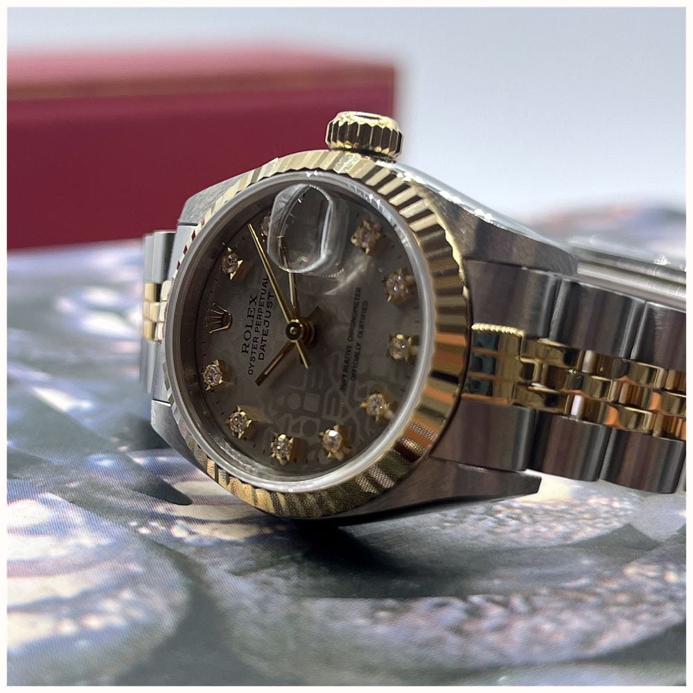 Pre-owned Rolex Datejust Diamond (26mm) Grey Patterned Dial / Two-Tone Stainless Steel Bracelet Watch JMP-835572 - vista alternativa 8