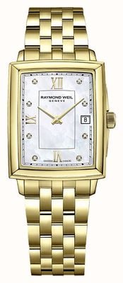Raymond Weil Tocata feminina | pulseira de ouro folheado a pvd | mostrador com conjunto de diamantes 5925-P-00995