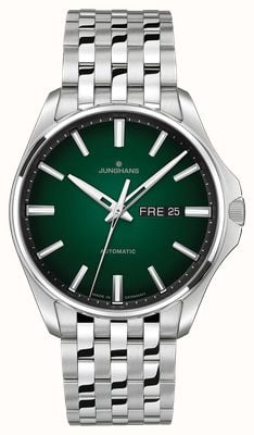 Junghans Meister S Automatic (40.5mm) Dark Green Fumé Dial / Stainless Steel Bracelet 27/4518.44