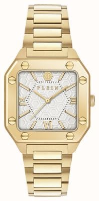 Philipp Plein PLEIN EDGE Quartz (34mm) White Dial / Gold PVD Stainless Steel Bracelet PWZGA0426