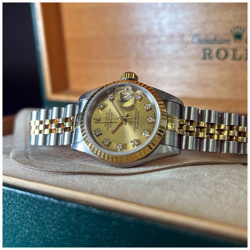 Pre-owned Oyster Perpetual Datejust Diamond (26mm) Gold Dial / Two-Tone Stainless Steel Bracelet Watch JMP-595196 - alternate view 2