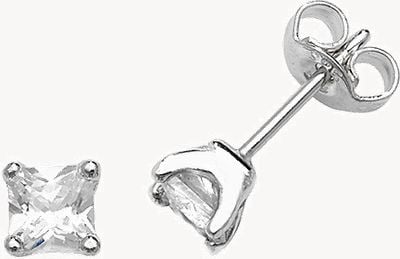Silver Square Cz Studs Earrings G51028