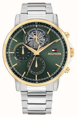 Tommy Hilfiger スチュワート オープンハート マルチファンクション (44mm) グリーン ダイヤル / ステンレススチール ブレスレット 1710735