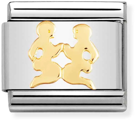 Nomination Classic Gemini ZODIAC Steel Charm With Yellow Gold 030104/03