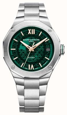Baume & Mercier Мужские часы riviera (39 мм) с зеленым циферблатом / браслетом из нержавеющей стали 10770