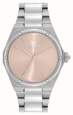 Olivia Burton Esportes de luxo hexa | mostrador rosa | pulseira de aço inoxidável 24000071