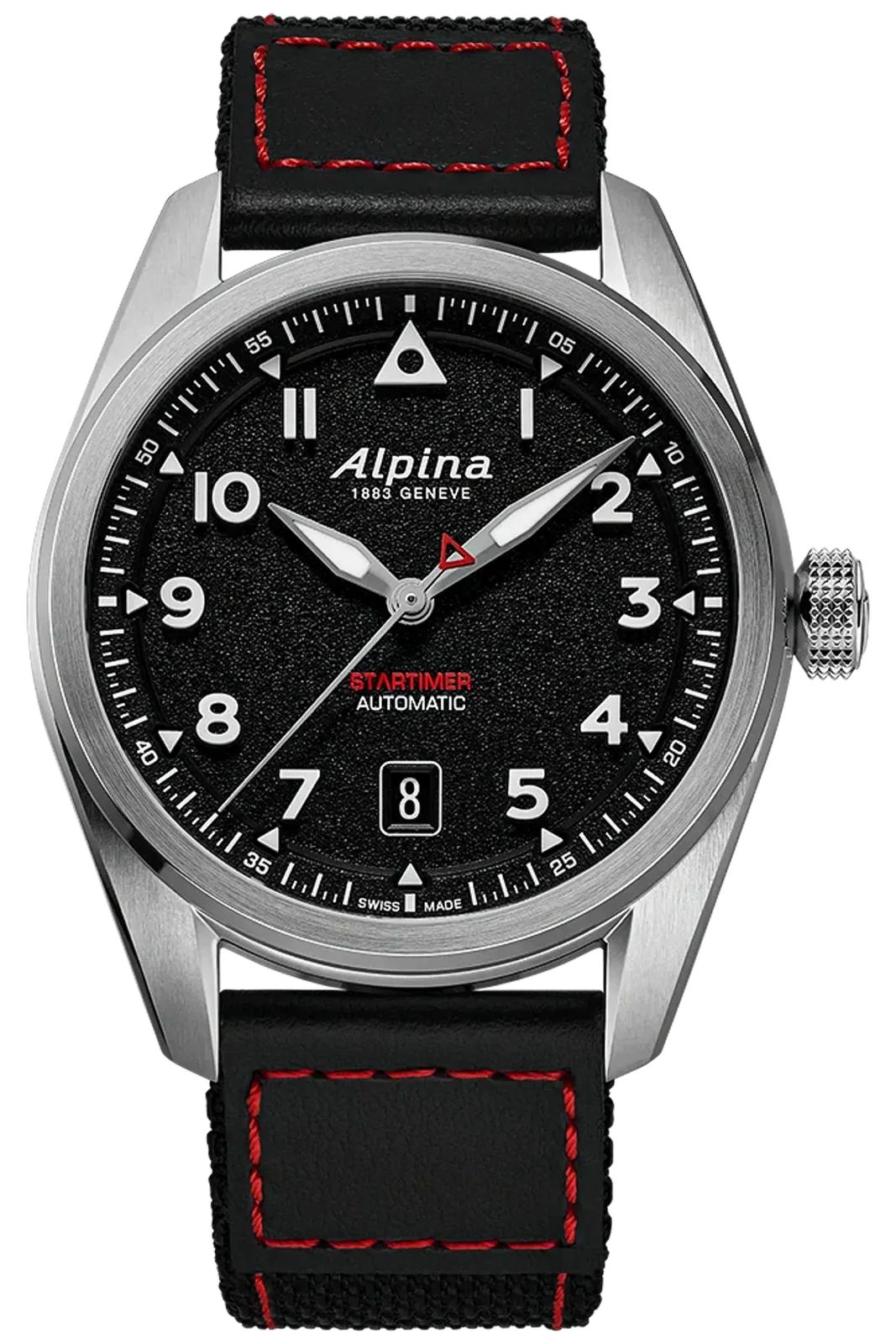 Alpina Startimer Pilot automatique (40mm) cadran noir textur montre