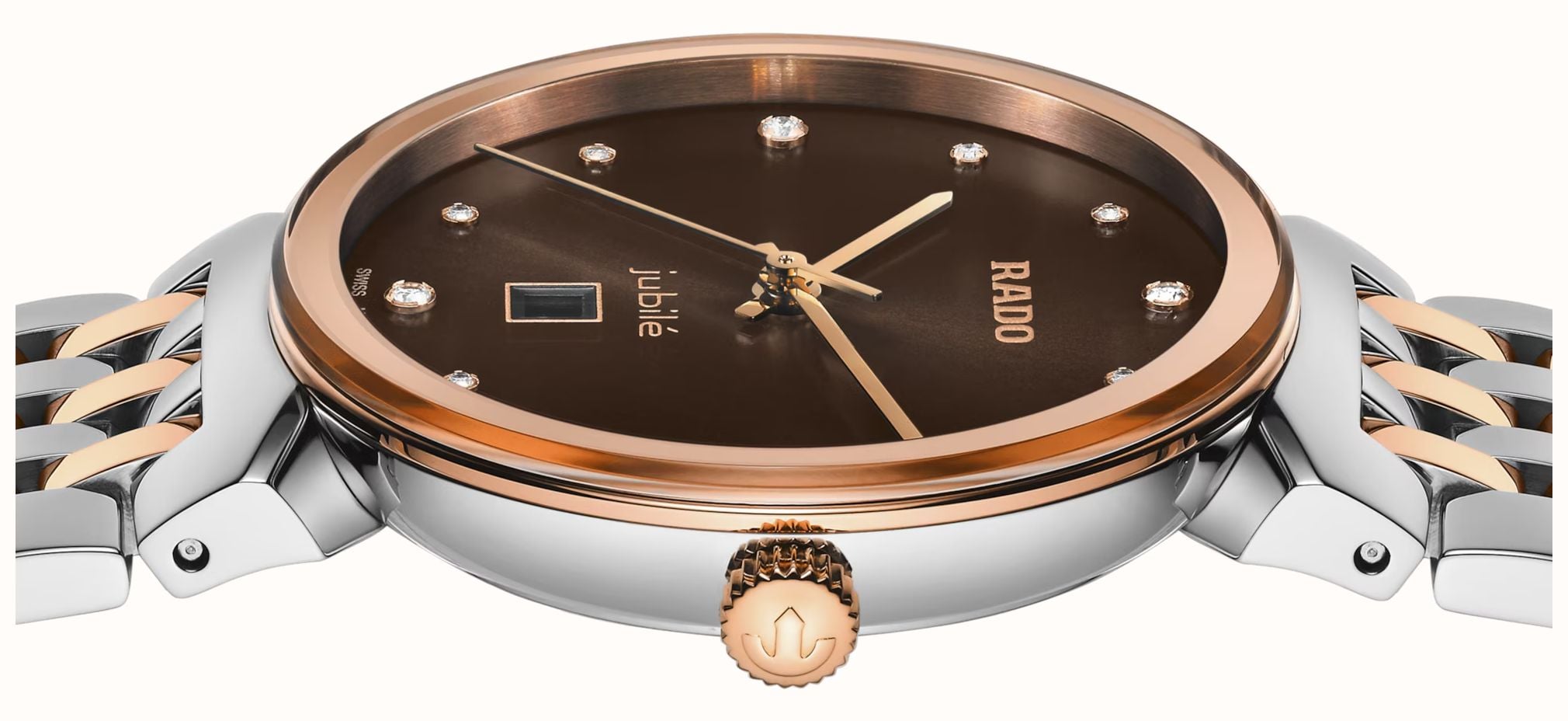 RADO Florence Diamonds Quartz (30mm) Brown Sunray Dial / Two-Tone Stainless Steel Bracelet R48913763 - альтернативный вид 3
