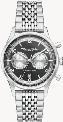 Thomas Sabo | buntownik w sercu | męskie | bransoleta ze stali nierdzewnej | czarna tarcza | WA0375-201-203-40