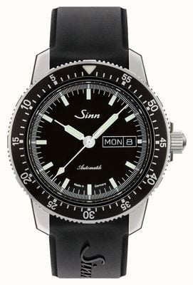 Sinn 104 st sa i klasyczny zegarek pilota z czarnym gumowym paskiem 104.010 BLACK RUBBER