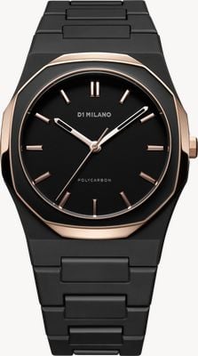 D1 Milano Polycarbon Black Mesh (40.5mm) Matte Black Dial / Black Polycarbonate Strap PCBJ35