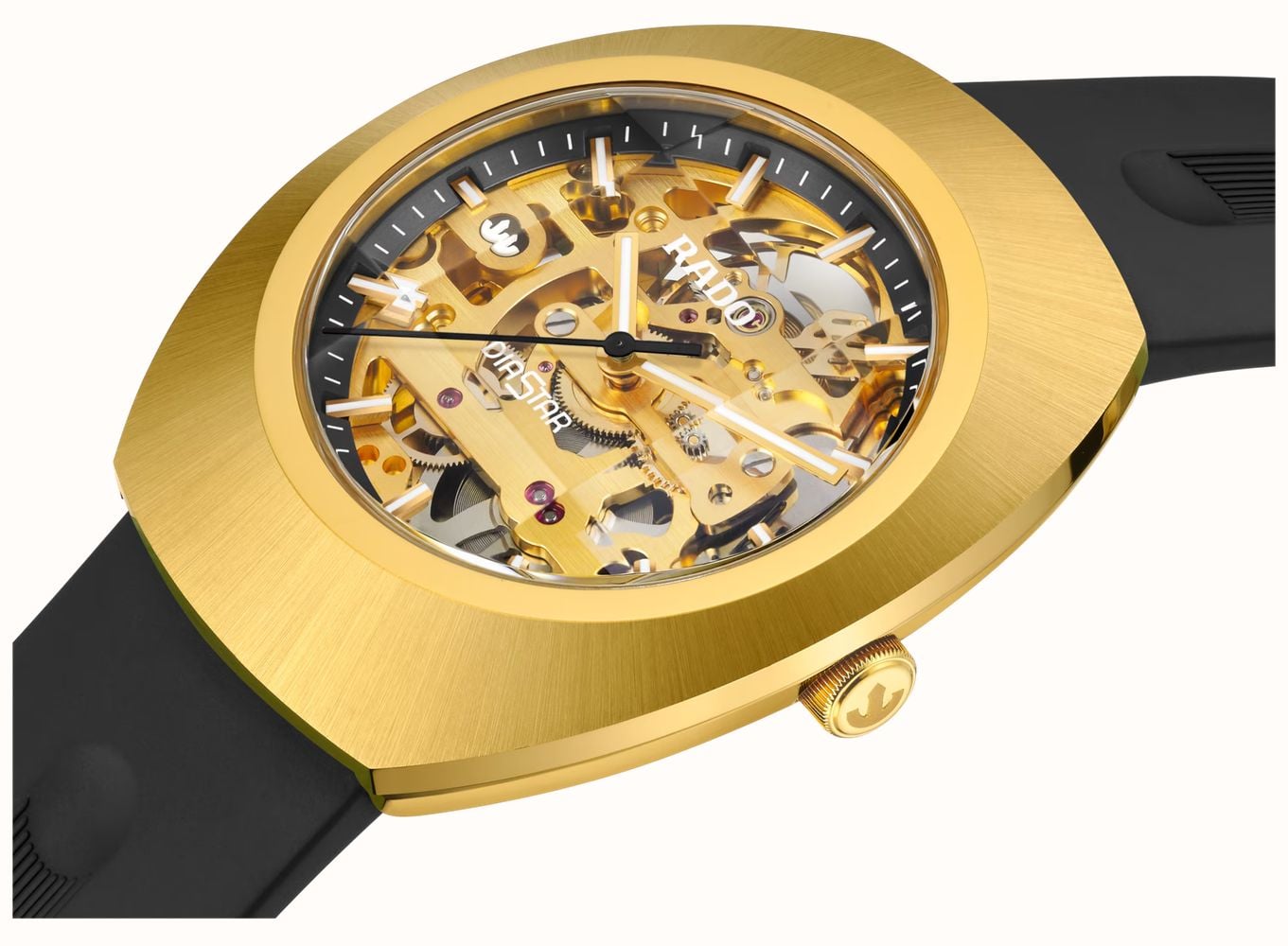 RADO Diastar Original Skeleton Automatic (38mm) Gold Skeleton Dial / Black Rubber Strap R12166159 - альтернативный вид 2