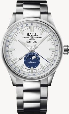 Ball Watch Company Engineer ii Mondkalender | 40mm | limitierte Auflage | weißes und blaues Zifferblatt | Edelstahlarmband NM3016C-S1J-WH