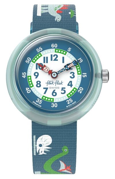 Flik Flak Histoire vivante (31,85 mm) cadran bleu et blanc montre