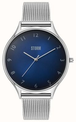 STORM Covar mostrador azul azul / pulseira de malha de aço 47520/B