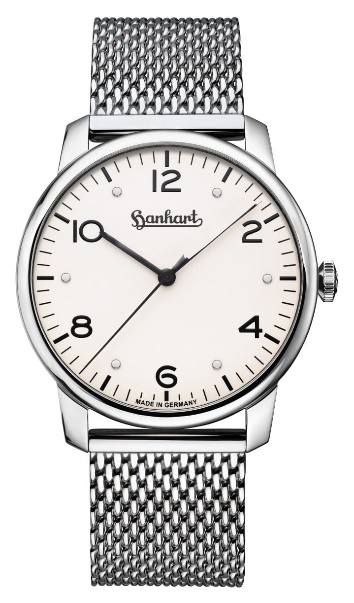 Hanhart Pioneer Silva (38,5 mm) cadran blanc / bracelet en montre