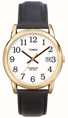 Timex Męski biały czarny łatwy w czytniku zegarek T2H291