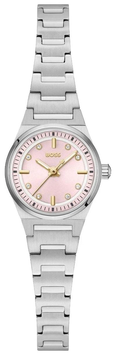 BOSS pour femme en acier inoxydable, cadran rose, Ã©l montre