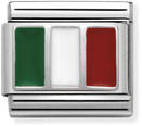 Nomination Classic Italy Flag Enamel Sterling Silver & Steel Charm 330207/16