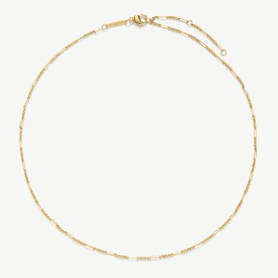D.LOUISE Gold Plated Fine Figaro Chain 55cm NAN-08-55
