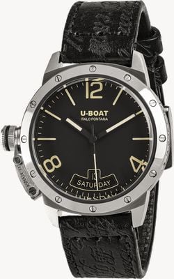 U-Boat Classico 40mm vintage śruby ramka czarna tarcza 8890