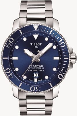 Tissot Seastar 1000 Powermatic 80 Uhr mit blauem Zifferblatt T1204071104103