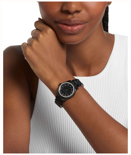 Michael Kors Lexington Womens Black Bracelet With Black and Crystal dial MK7688 - альтернативный вид 3