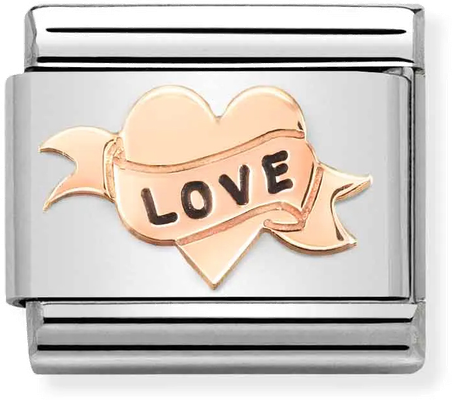 Nomination Classic SYMBOLS Steel with Enamel and Bonded Rose Gold Charm 430202/14