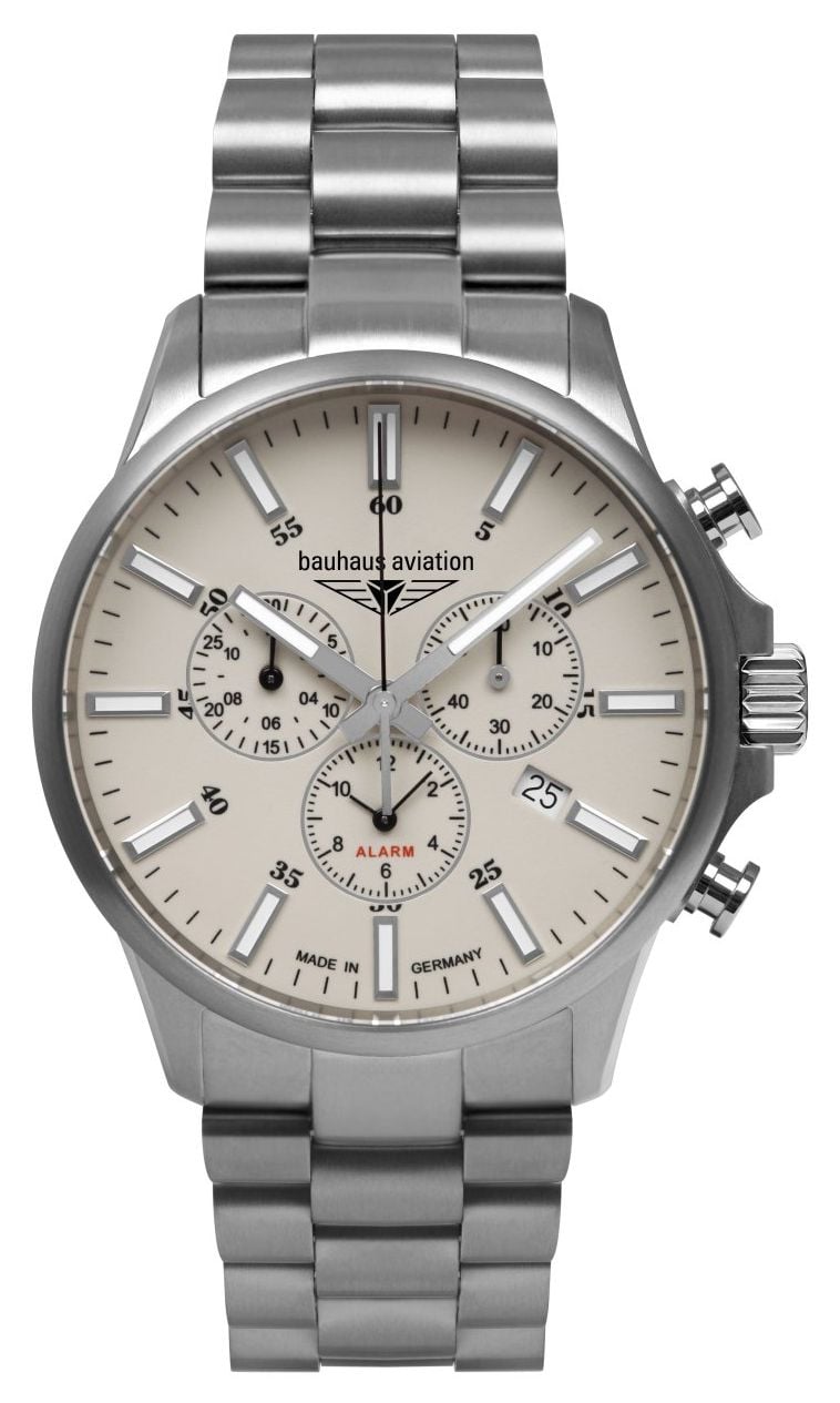 Bauhaus Chronographe Ã  quartz Aviation en titane (42 mm) montre