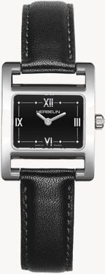 Herbelin V Avenue (19 x 23.4mm) Black Dial / Black Leather 17537AP04