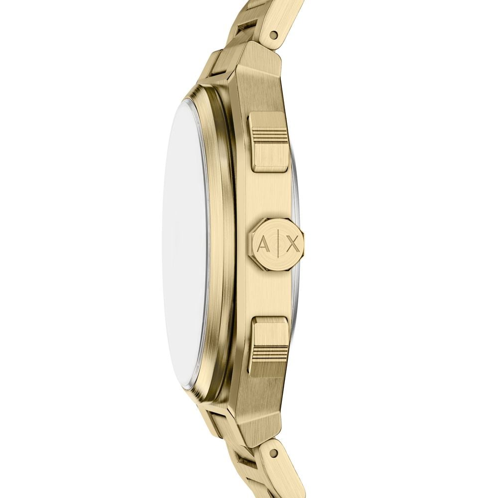 Armani Exchange Dual-Time Quartz (40mm) Black Dial / Gold PVD Stainless Steel Bracelet AX1476 - vista alternativa 3