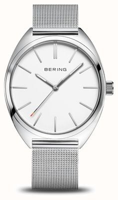 Bering 自由经典石英彩虹 (40 毫米) 白色表盘/钢网和彩虹 Nato 表带 127220-40-000