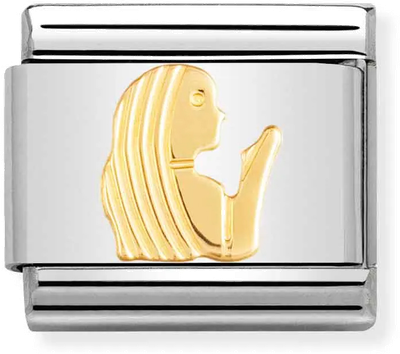Nomination Classic Virgo 18ct Gold & Steel Charm 030104/06