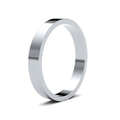 James Moore Wedding Rings | 9ct White Gold | 2.5mm | Light | Flat | AG_2.5GLF-9W