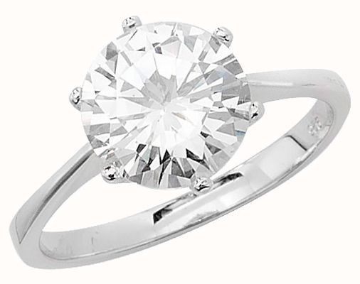 James Moore TH Sterling Silver Ladies Solitaire Ring (Size L) G7195/L