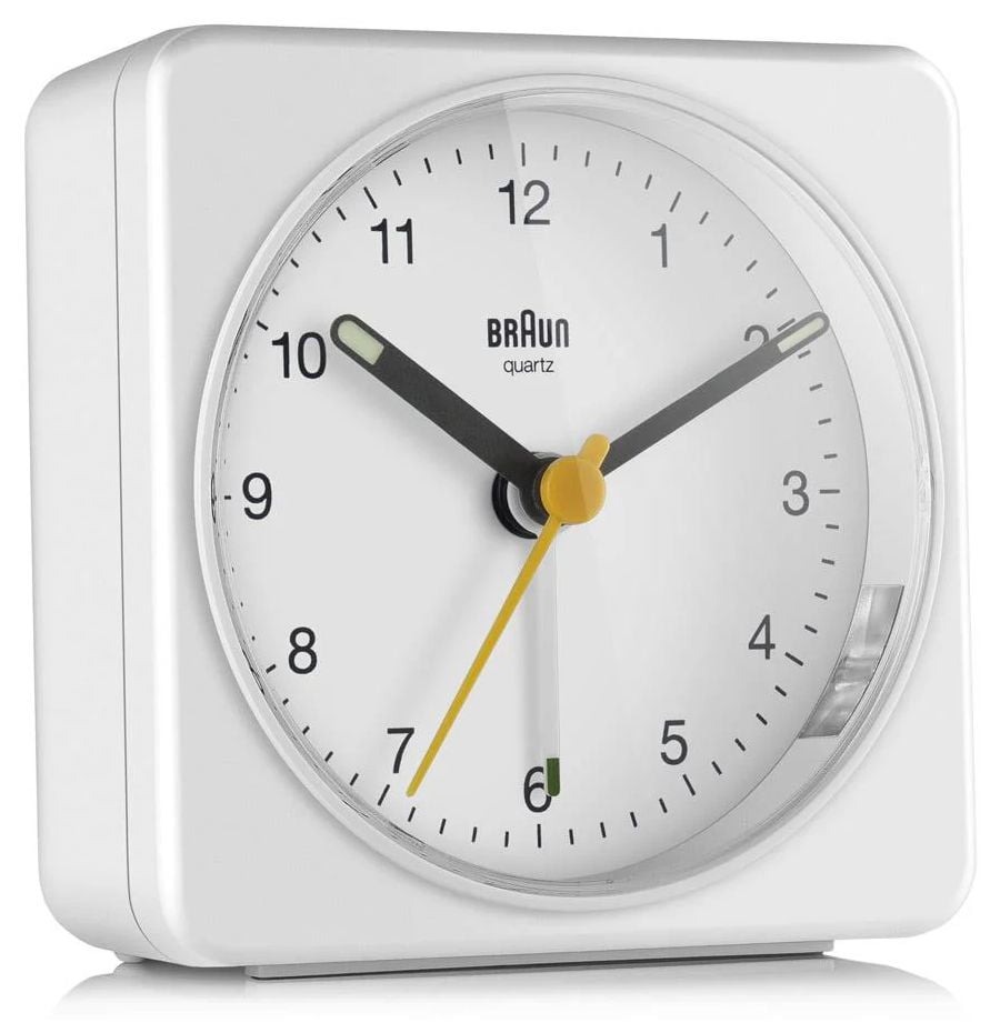 Braun RÃ©veil analogique classique BC03 - entiÃ¨rement blanc montre