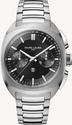 Favre Leuba Chief Chronograph Automatik (41 mm) schwarzes Zifferblatt mit Sonnenschliff / Edelstahlarmband 00.20101.113.01.200