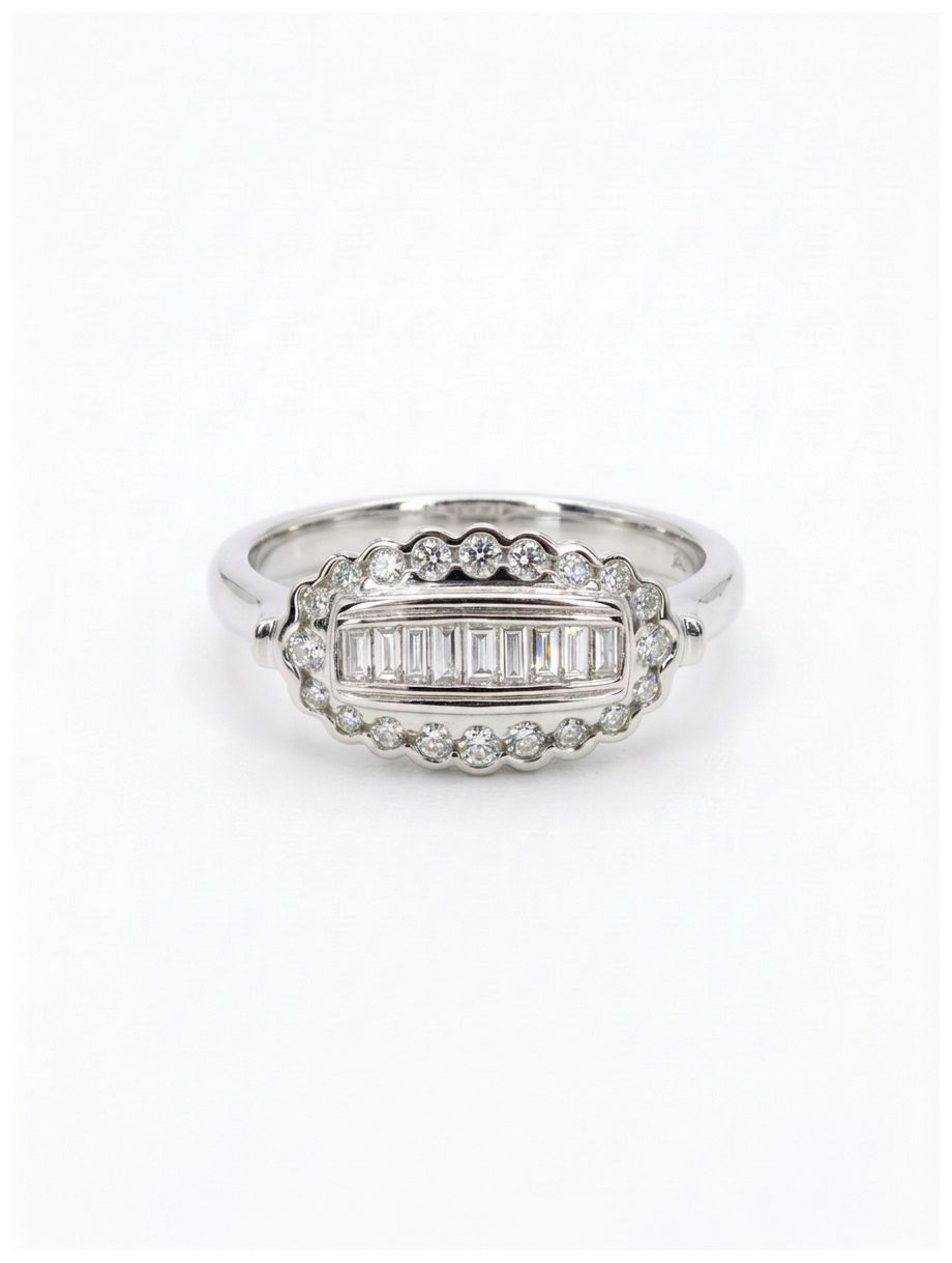 James Moore & Co 18ct White Gold Diamond Cluster Ring JM4721 Jewellery